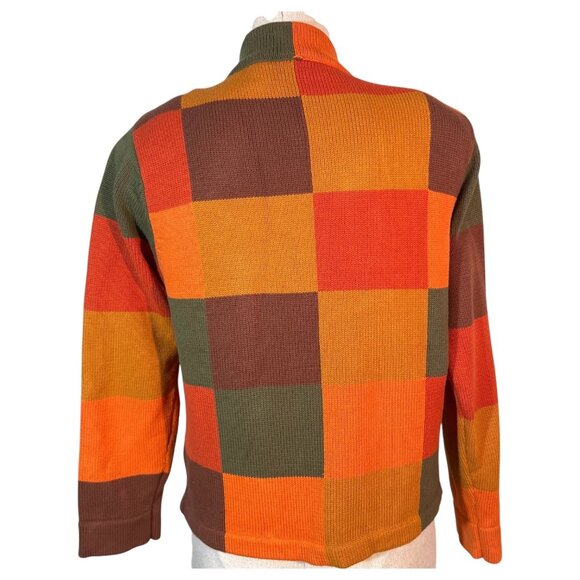 Christina Rotelli Parisian Patchwork Cardigan Sweater Size PS Cotton Colorblock - Picture 4 of 7